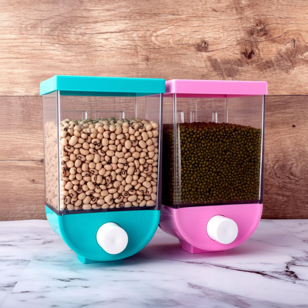2259 Wall Mounted Cornflakescerealpulsesbeansoatmealcandynamkeendry Food Storage Boxtank - 1100 Ml (Assorted Color)