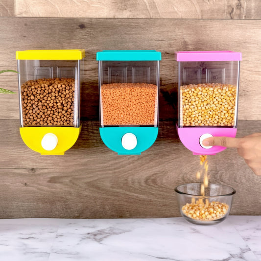 2259 Wall Mounted Cornflakescerealpulsesbeansoatmealcandynamkeendry Food Storage Boxtank - 1100 Ml (Assorted Color)